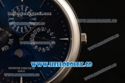 Vacheron Constantin Patrimony Perpetual Calendar Clone Original Automatic Steel Case with Blue Dial and Blue Leather Strap - (AAAF)