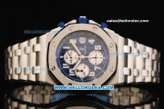 Audemars Piguet Royal Oak Offshore Blue Themes Swiss Valjoux 7750 Automatic Movement Full Steel with Blue Dial and White Arabic Nunmerals - Run 12@Sec