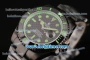 Rolex Submariner Asia 2813 Automatic PVD Case with Green Markers and Carbon Fiber Dial