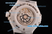 Hublot Big Bang Tutti Frutti Caviar Swiss ETA 2824 Automatic White Ceramic Case with Blue Leather Strap and Diamond/Steel Bezel - 1:1 Original