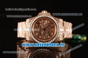 Rolex GMT Master II All Diamond With Swiss ETA 2836 Automatic Rose Gold 116769TRRR