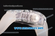 Richard Mille RM 56-01 Tourbillon Miyota 6T51 Manual Winding Sapphire Crystal Case with Skeleton Dial and Aerospace Nano Translucent Strap - White Inner Bezel