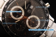 Tag Heuer Carrera Calibre 16 Swiss Valjoux 7750 Automatic Movement Full Steel with Black Dial and Black Bezel 43mm