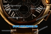 Cartier Ballon Bleu De Chrono Swiss Valjoux 7750 Automatic Yellow Gold Case with Black Dial and Yellow Gold Bracelet - (H)