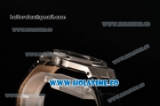 Audemars Piguet Royal Oak Lady Swiss Quartz Steel Case with Black Leather Strap Black Dial and Stick Markers