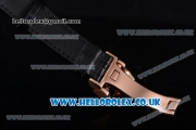 IWC Ingenieur Miyota 8205 Automatic Rose Gold Case with Black Dial Stick Markers and Black Leather Strap (YF)