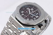 Audemars Piguet Royal Oak Offshore Chronograph Quartz Movement with Brown Dial and White Marking-SS Strap