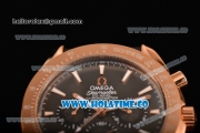 Omega Speedmaster Moonwatch Co-Axial Chronograph Miyota OS20 Quartz Rose Gold Case with Black Dial and White Stick Markers