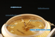 Rolex Datejust Automatic Movement ETA Coating Case with Gold Dial and Gold Bezel-Two Tone Strap