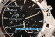 Tag Heuer Aquaracer Swiss Chrono Quartz Steel Case with Silver Stick Markers and Black Dial