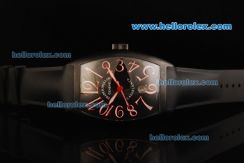 Franck Muller Casablanca Swiss ETA 2824 Automatic Movement PVD Case with Black Dial and Black Rubber Strap