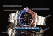 Rolex GMT-Master II Swiss ETA 2836 Automatic Steel Case Blue Dial With Dots Markers Steel Bracelet - 1:1 Original