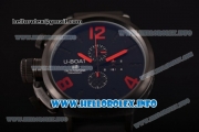 U-Boat Classico 45 Chronograph Miyota Quartz PVD Case with Black Dial Arabic Numeral Markers and Black Rubber Strap