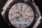 IWC Ingenieur Doppelchronograph Asia ST17 Automatic Steel Case with PVD Bezel and White Dial - 7750 Coating