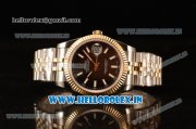 Rolex Datejust 37mm Swiss ETA 2836 Automatic Two Tone with Black Dial and Stick Markers