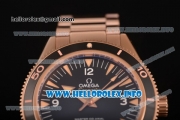 Omega Seamaster 300 Master Co-Axial Clone Omega 8500 Automatic Full Rose Gold with Black Dial and Stick Markers