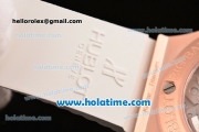 Hublot Big Bang Clone HUB4100 Automatic Rose Gold Case with White Rubber Strap and White Dial - 1:1 Original (TW)