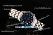 Omega Seamaster Diver 300M Swiss ETA 2824 Automatic Full Steel with Ceramic Bezel and Blue Dial - 1:1 Best Edition (BP)