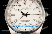 Rolex Oyster Perpetual Air King Clone Rolex 3135 Automatic Steel Case White Dial With Stick Markers Steel Bracelet - 1:1 Original(JF)