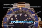 Rolex Submariner Miyota 9015 Automatic Yellow Gold/Steel Case with Blue Dial and White Dot Markers (BP)