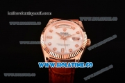 Rolex Day-Date Asia 2813/Swiss ETA 2836/Clone Rolex 3135 Automatic Rose Gold Case with Diamonds Markers and White MOP Dial (BP)