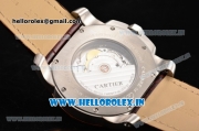 Cartier Calibre De Swiss ETA 2824 Automatic Steel Case with Diamonds Bezel and White Dial