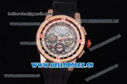 Richard Mille RM60-01 Asia Automatic Rose Gold Case with Skeleton Dial Black Rubber Strap and Stick/Arabic Numeral Markers