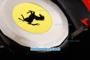 Ferrari Chronograph Quartz Movement PVD Case with Black Dial and Black Leather Strap