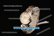 Cartier Ballon Bleu De Medium Swiss ETA 2671 Automatic Steel Case Silver Dial Roman Numeral Markers and Two Tone Bracelet