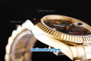 Rolex Day-Date II Automatic Movement Full Gold with Green Markers and Black Dial