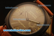 Panerai Radiomir Asia 6497 Manual Winding PVD Case with Brown Dial and Red Leather Strap