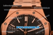 Audemars Piguet Royal Oak Clone AP Calibre 3120 Automatic Full Rose Gold with Black Dial and Stick Markers (EF)