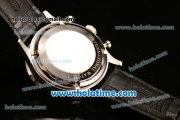 IWC Portuguese Chrono Miyota OS20 Quartz Steel Case with Black Leather Strap and White Dial