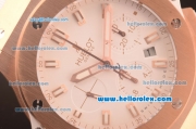 Hublot Big Bang Hub4100 Rose Gold Case with White Dial and White Rubber Strap-1:1 Original