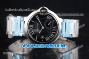 Cartier Ballon Bleu De Large Asia 2813 Automatic Stainless Steel Case/Bracelet with Black Dial and Roman Numeral Markers