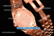 Audemars Piguet Royal Oak 33MM Miyota Quartz Rose Gold Case/Bracelet with Blue Dial and Stick Markers (EF)