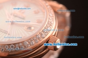 Omega Ladymatic Swiss ETA 2671 Automatic Full Rose Gold with Diamond Bezel and White Dial-1:1 Original