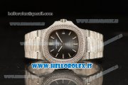 Patek Philippe NAUTILUS All Diamond Steel Case With Clone Original Movement 1:1 Clone