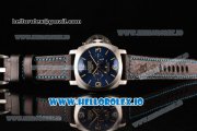 Panerai Luminor 1950 Equation of Time 8 Days GMT Asia Automatic Steel Case Blue Dial With Stick/Arabic Numeral Markers Black Leather Strap