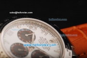 Rolex Daytona Chronograph Swiss Valjoux 7750 Automatic Movement Steel Case with White Dial and Brown Leather Strap