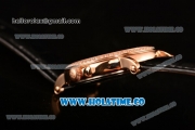 Patek Philippe Calatrava Miyota Quartz Rose Gold Case with Diamonds Bezel and Rose Gold Dial
