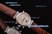 IWC Da Vinci Asia RL18 Automatic Steel Case with White Dial and Brown Leather Strap