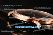 Patek Philippe Calatrava Miyota Quartz Rose Gold Case with Stick Markers and Black Dial