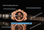 Audemars Piguet Royal Oak Chronograph Swiss Valjoux 7750 Rose Gold Case with Black Leather Strap Black Dial and Gold Three Subdials 1:1 Original EF