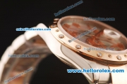 Rolex Datejust Swiss ETA 2836 Automatic Full Steel with Rose Gold/Diamonds Bezel and White MOP Dial