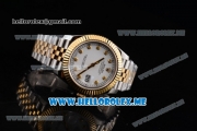 Rolex Datejust II Asia 2813 Automatic Two Tone Case/Bracelet with White Dial and Diamonds Markers (BP)