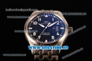 IWC Pilot's Watch Mark XVII Swiss ETA 2892 Automatic Full Steel with Black Dial and Arabic Numeral Markers