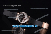 Ulysse Nardin Executive Dual Time & Big Date Asia ST25 Automatic Rose Gold Case White Dial Black Bezel and Black Rubber Strap