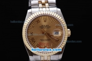 Rolex Datejust Automatic Two Tone with Gold Bezel,Gold Dial and Roman Marking