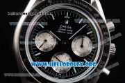 Omega Speedmaster Copy Venus 75 Manual Winding Steel Case with Black Dial Brown Leather Strap and Stick Markers (EF)